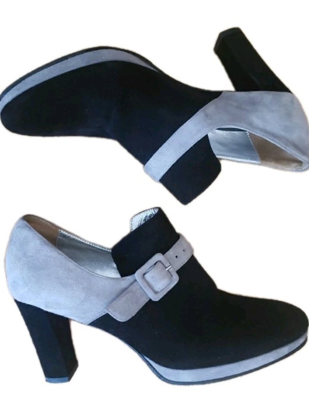 Hester Van Eeghen Shoes Suede Leather Heels Block Heel Platform Italy US 9